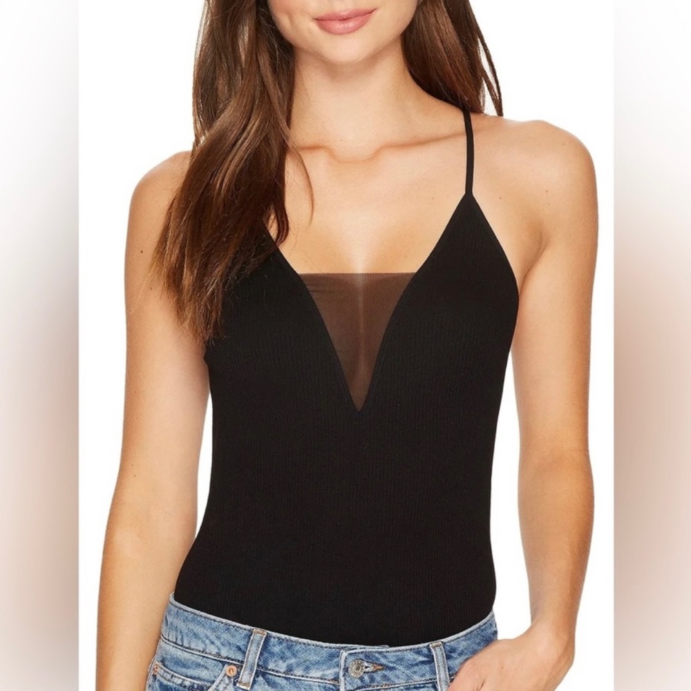 Intimately Free People Mesh Insert Ribbed Tank Top